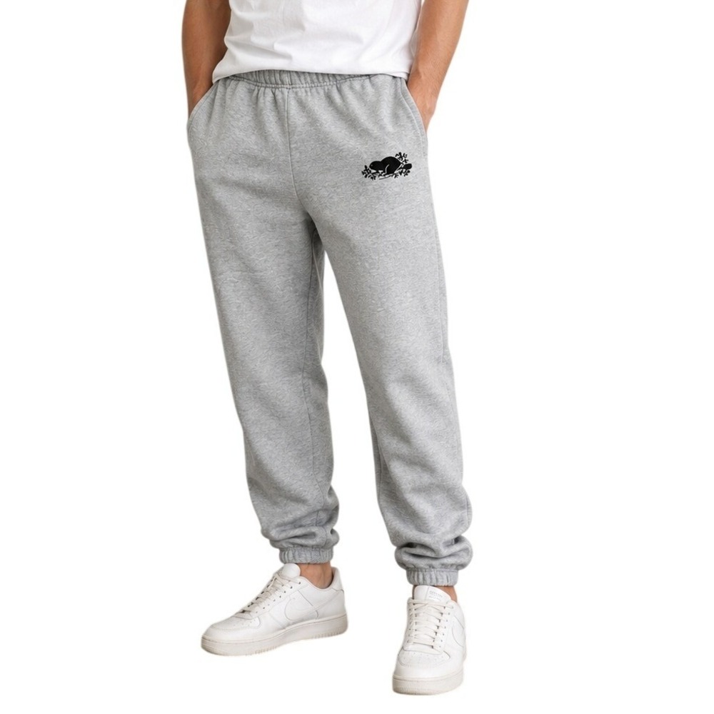 Roots Grey Fleece Joggers Men's Small